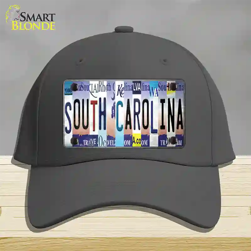 South Carolina Strip Art Novelty License Plate Hat Tag Cotton / Charcoal