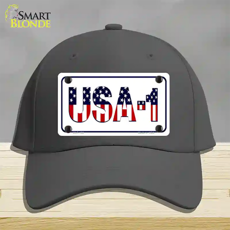 USA 1 Novelty License Plate Hat Cotton / Charcoal