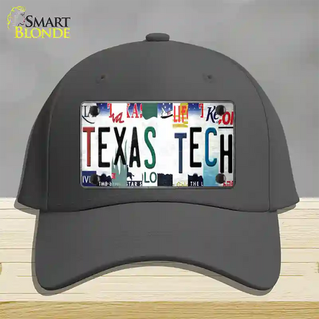 Texas Tech Strip Art Novelty License Plate Hat Tag Cotton / Charcoal