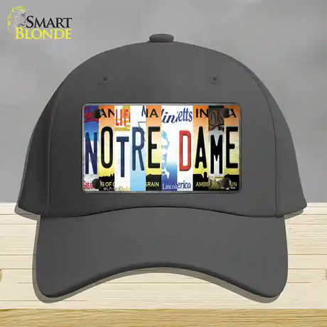 Notre Dame Strip Art Novelty License Plate Hat Tag Cotton / Charcoal