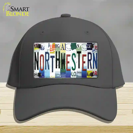 Northwestern Strip Art Novelty License Plate Hat Tag Cotton / Charcoal