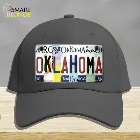 Oklahoma Strip Art Novelty License Plate Hat Tag Cotton / Charcoal