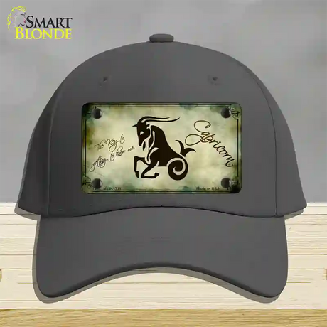 Capricorn Zodiac Novelty License Plate Hat Cotton / Charcoal