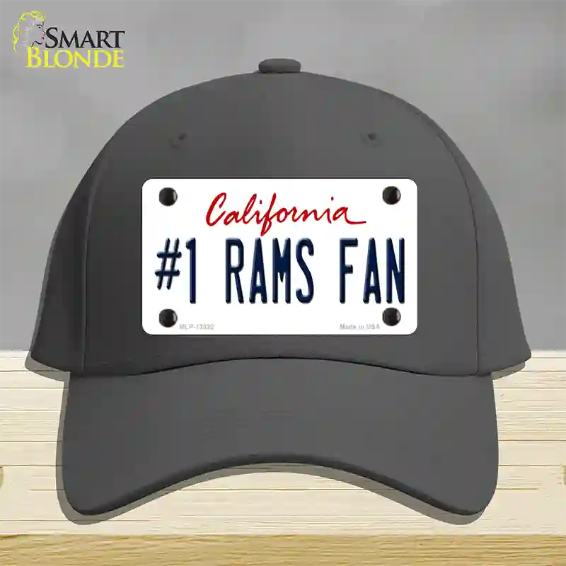 Number 1 Rams Fan Novelty License Plate Hat Tag Cotton / Charcoal