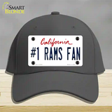 Number 1 Rams Fan Novelty License Plate Hat Tag Cotton / Charcoal