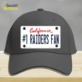 Number 1 Raiders Fan Novelty License Plate Hat Tag Cotton / Charcoal