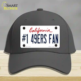 Number 1 49ers Fan Novelty License Plate Hat Tag Cotton / Charcoal