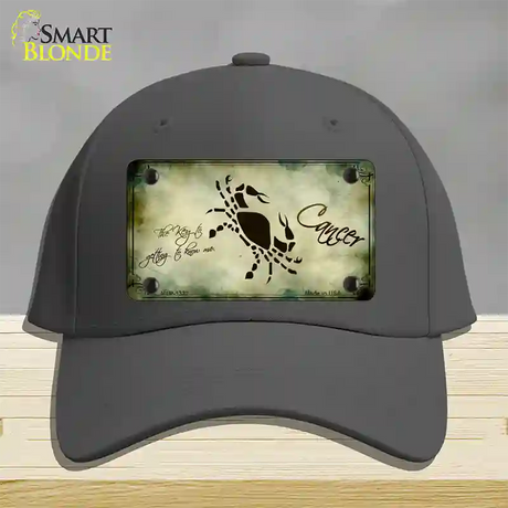 Cancer Zodiac Novelty License Plate Hat Cotton / Charcoal