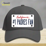 Number 1 Padres Fan Novelty License Plate Hat Tag Cotton / Charcoal