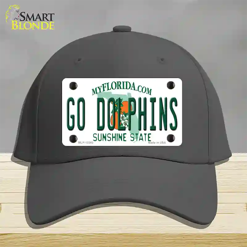 Go Dolphins Novelty License Plate Hat Tag Cotton / Charcoal