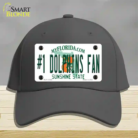 Number 1 Dolphins Fan Novelty License Plate Hat Tag Cotton / Charcoal