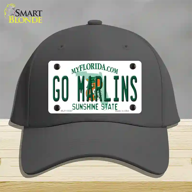 Go Marlins Novelty License Plate Hat Tag Cotton / Charcoal