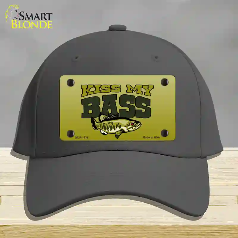 Kiss My Bass Novelty License Plate Hat Cotton / Charcoal