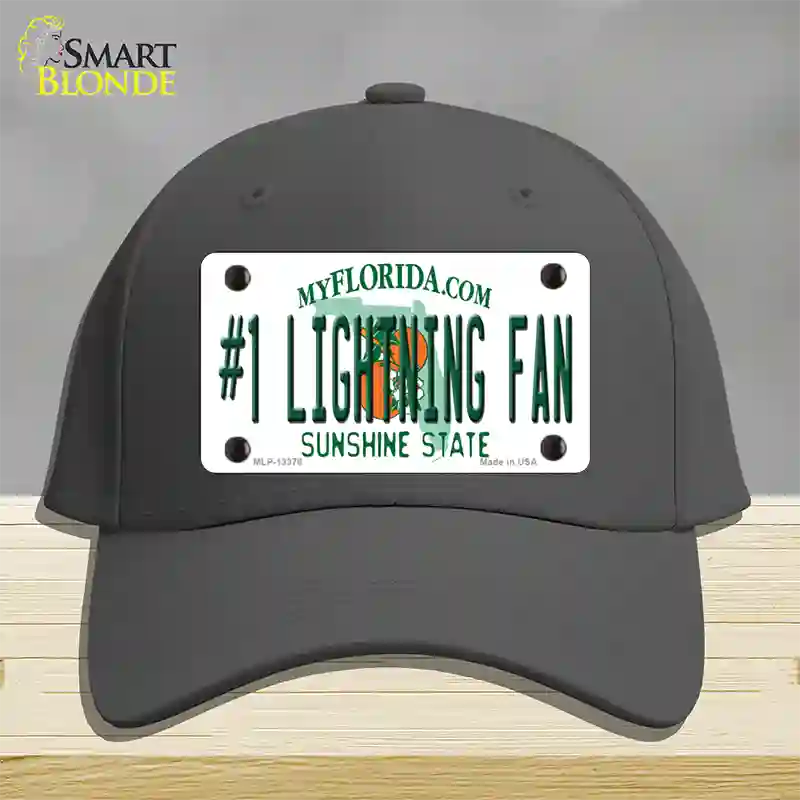 Number 1 Lightning Fan Novelty License Plate Hat Tag Cotton / Charcoal