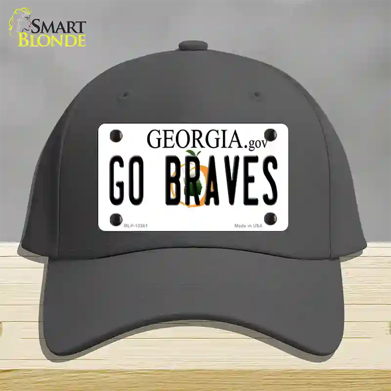 Go Braves Novelty License Plate Hat Tag Cotton / Charcoal