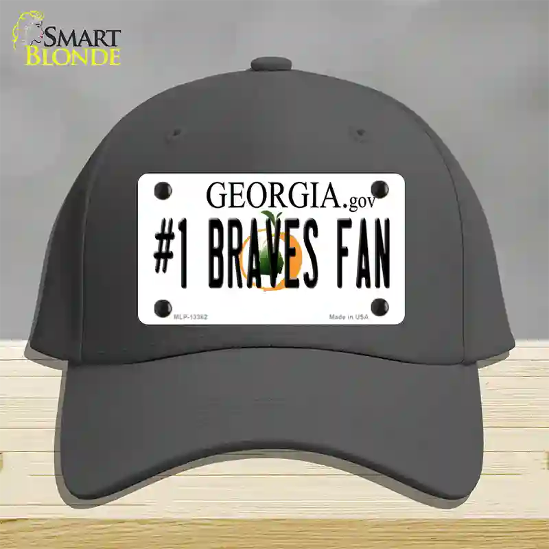 Number 1 Braves Fan Novelty License Plate Hat Tag Cotton / Charcoal