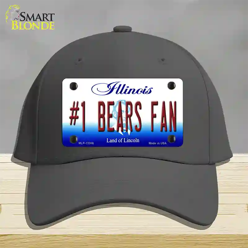 Number 1 Bears Fan Novelty License Plate Hat Tag Cotton / Charcoal