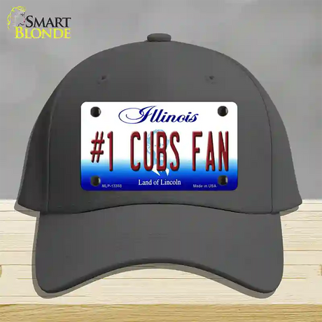 Number 1 Cubs Fan Novelty License Plate Hat Tag Cotton / Charcoal