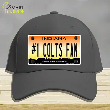 Number 1 Colts Fan Novelty License Plate Hat Tag Cotton / Charcoal