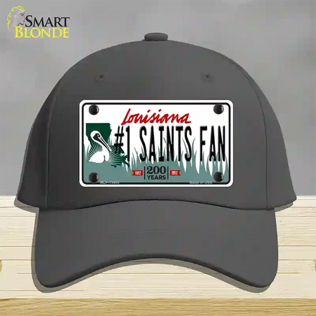 Number 1 Saints Fan Novelty License Plate Hat Tag Cotton / Charcoal