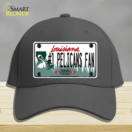 Number 1 Pelicans Fan Novelty License Plate Hat Tag Cotton / Charcoal