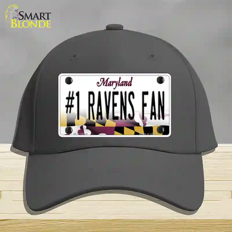 Number 1 Ravens Fan Novelty License Plate Hat Tag Cotton / Charcoal