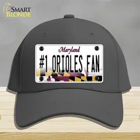 Number 1 Orioles Fan Novelty License Plate Hat Tag Cotton / Charcoal