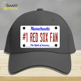 Number 1 Red Sox Fan Novelty License Plate Hat Tag Cotton / Charcoal