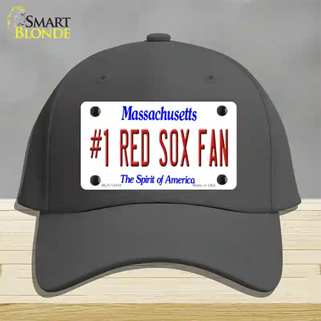 Number 1 Red Sox Fan Novelty License Plate Hat Tag Cotton / Charcoal