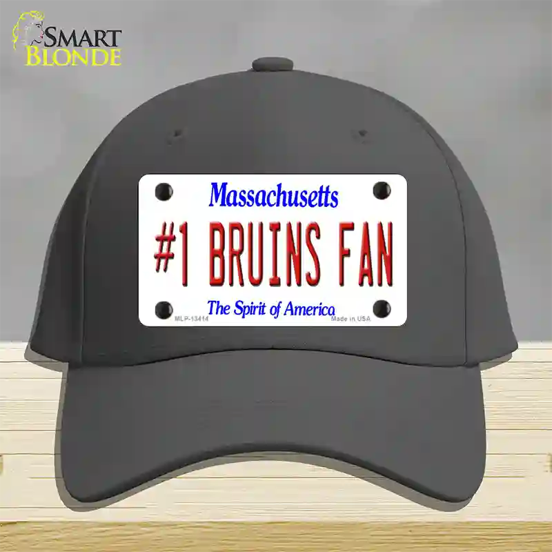 Number 1 Bruins Fan Novelty License Plate Hat Tag Cotton / Charcoal