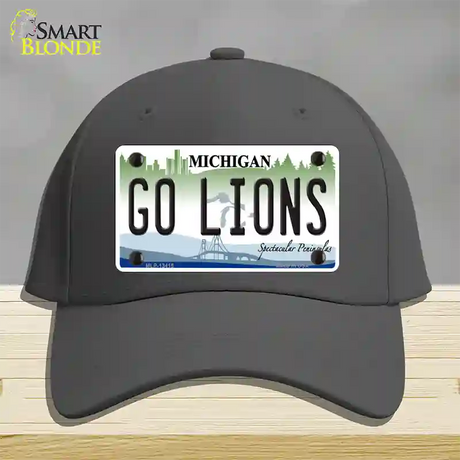 Go Lions Novelty License Plate Hat Tag Cotton / Charcoal