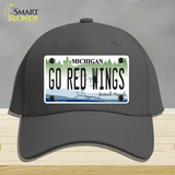 Go Red Wings Novelty License Plate Hat Tag Cotton / Charcoal