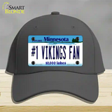 Number 1 Vikings Fan Novelty License Plate Hat Tag Cotton / Charcoal