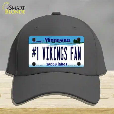 Number 1 Vikings Fan Novelty License Plate Hat Tag Cotton / Charcoal