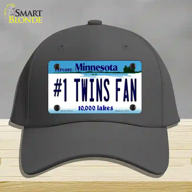 Number 1 Twins Fan Novelty License Plate Hat Tag Cotton / Charcoal