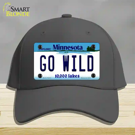 Go Wild Novelty License Plate Hat Tag Cotton / Charcoal