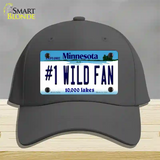 Number 1 Wild Fan Novelty License Plate Hat Tag Cotton / Charcoal