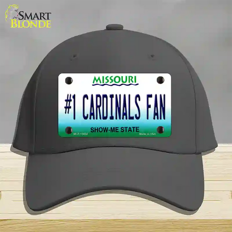 Number 1 Cardinals Fan Missouri Novelty License Plate Hat Tag Cotton / Charcoal