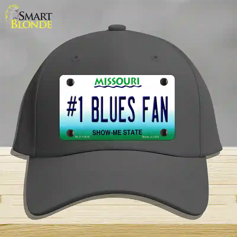 Number 1 Blues Fan Novelty License Plate Hat Tag Cotton / Charcoal