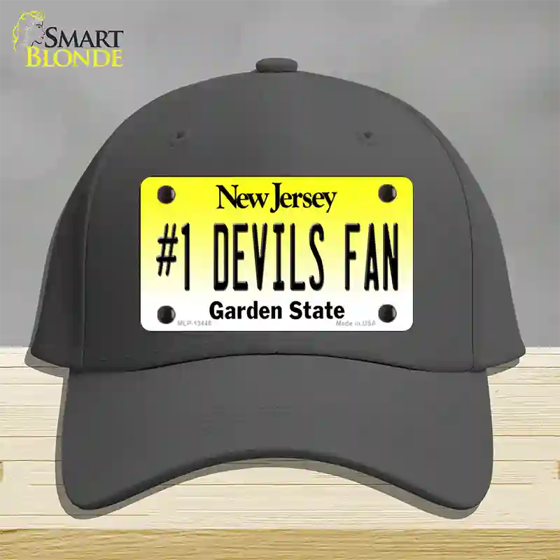 Number 1 Devils Fan Novelty License Plate Hat Tag Cotton / Charcoal