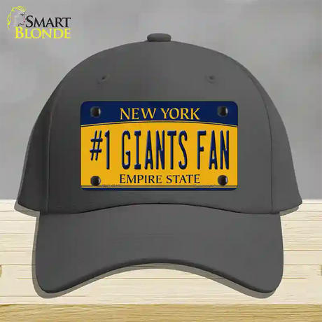 Number 1 Giants Fan New York Novelty License Plate Hat Tag Cotton / Charcoal