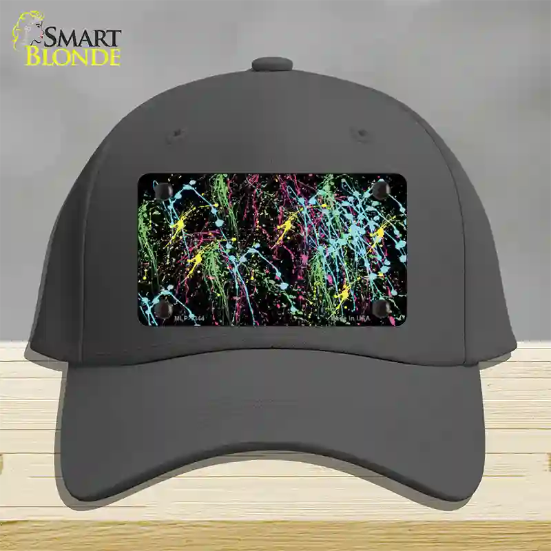 Paint Splashes Novelty License Plate Hat Cotton / Charcoal