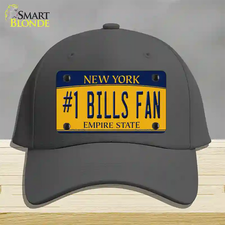 Number 1 Bills Fan Novelty License Plate Hat Tag Cotton / Charcoal