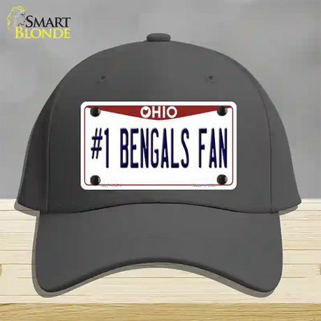 Number 1 Bengals Fan Novelty License Plate Hat Tag Cotton / Charcoal