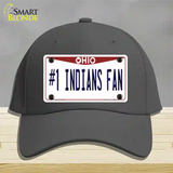 Number 1 Indians Fan Novelty License Plate Hat Tag Cotton / Charcoal