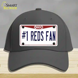 Number 1 Reds Fan Novelty License Plate Hat Tag Cotton / Charcoal