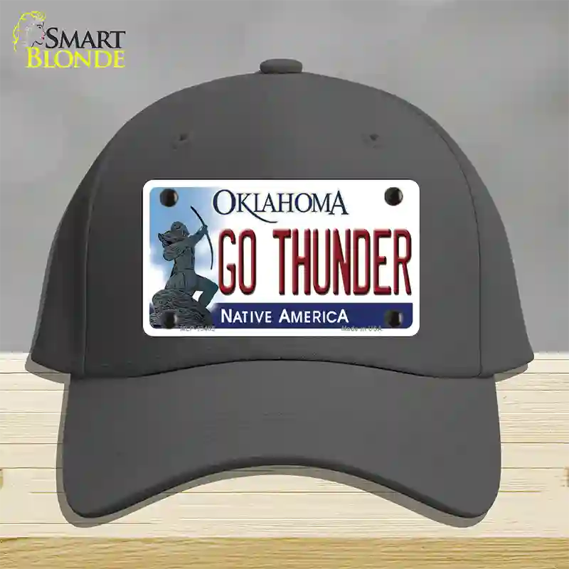 Go Thunder Novelty License Plate Hat Tag Cotton / Charcoal