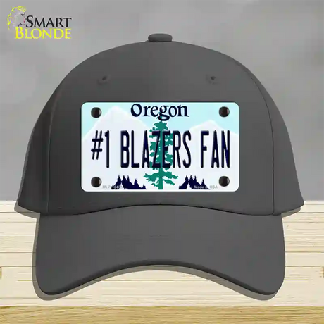 Number 1 Blazers Fan Novelty License Plate Hat Tag Cotton / Charcoal