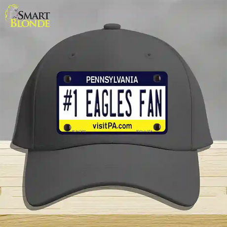 Number 1 Eagles Fan Novelty License Plate Hat Tag Cotton / Charcoal