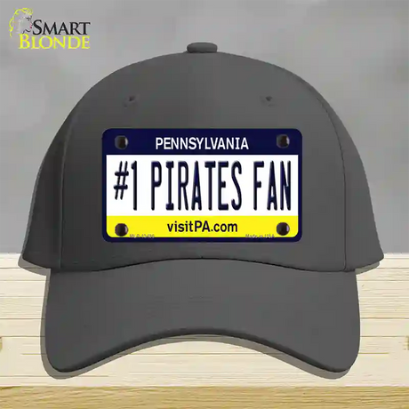 Number 1 Pirates Fan Novelty License Plate Hat Tag Cotton / Charcoal